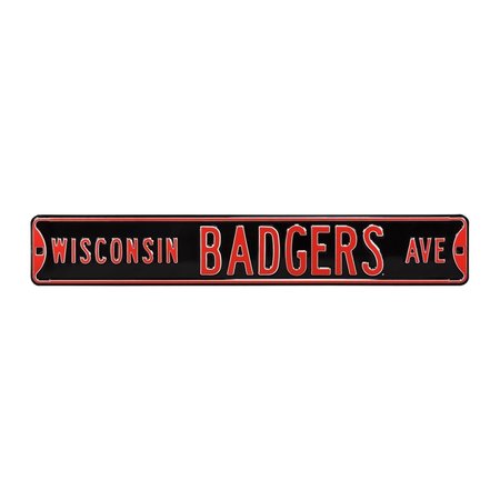 AUTHENTIC STREET SIGNS Authentic Street Signs 70051 Wisconsin Badgers Avenue Black Street Sign 70051